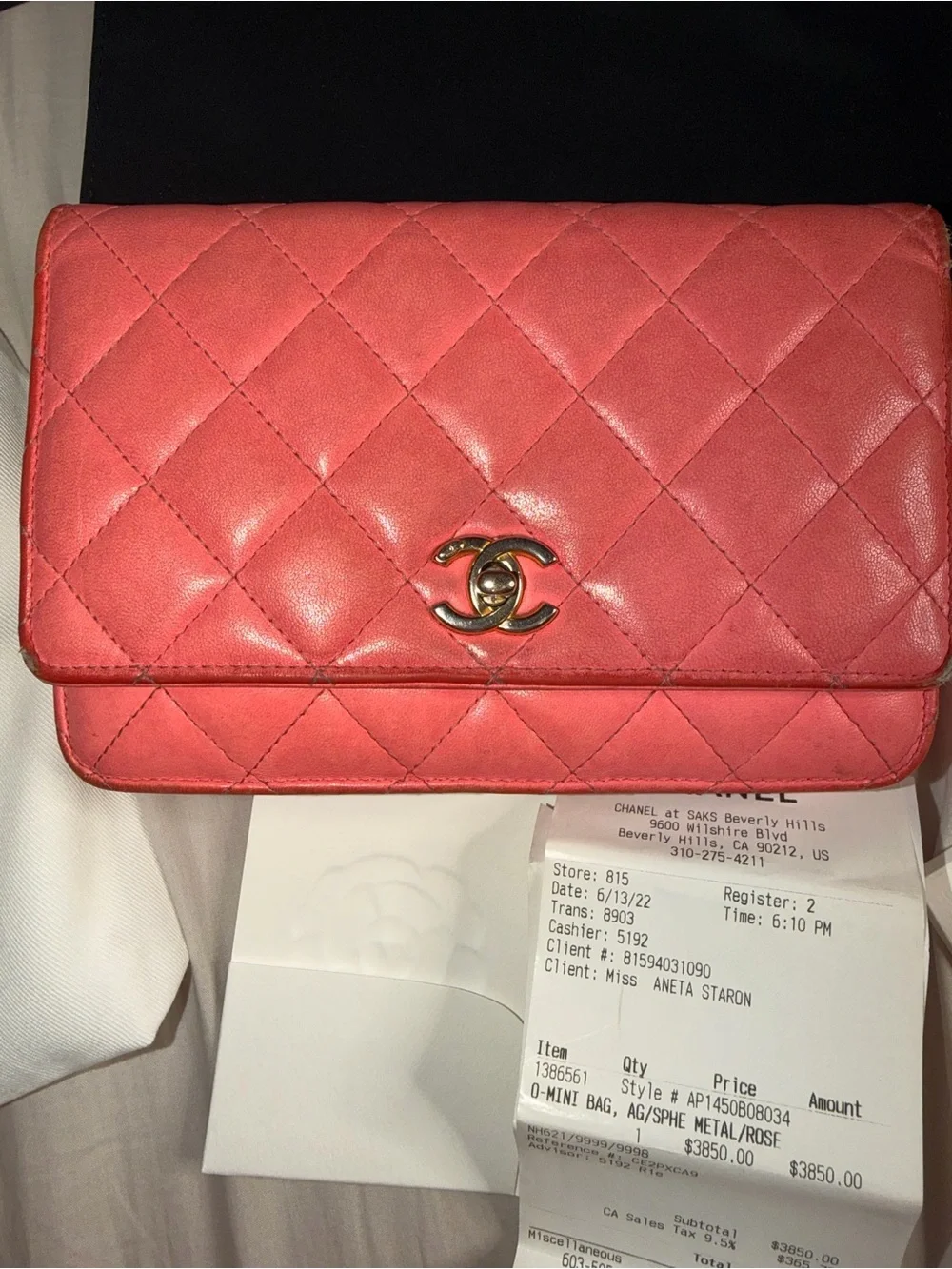 CHANEL Pink Quilted Flap Crossbody with Gold CC mini Bag